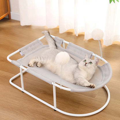 Cat Bed Hammock Free-Standing Elevated for Indoors and Outdoors Easy Assembly with Removable Washable Mesh