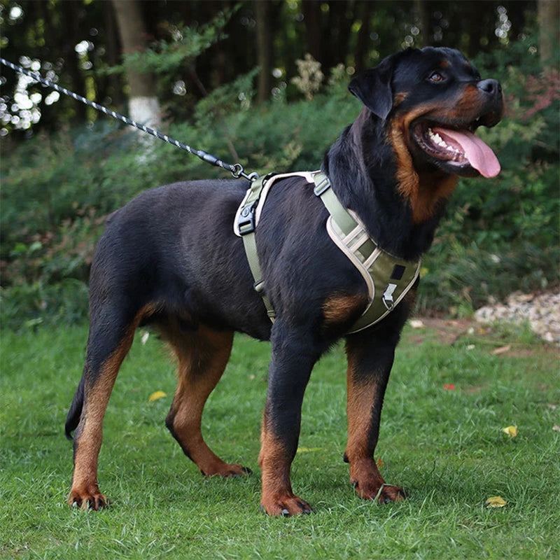 Dog Harness Reflective Medium and Large Dogs Tactical Vest Big 1680D Waterproof Oxford Cloth