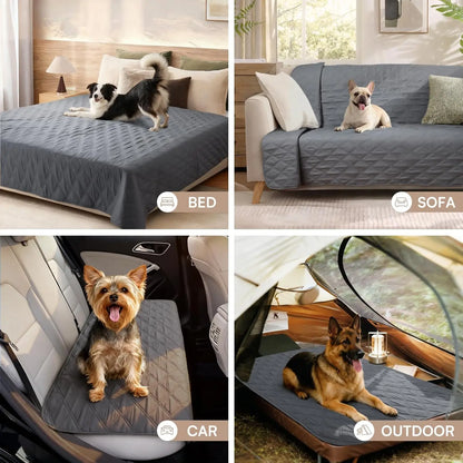 Waterproof Anti-Slip Dog Couch Cover Blanket with Non-Slip Bottom, Grey, 30x70 Inch