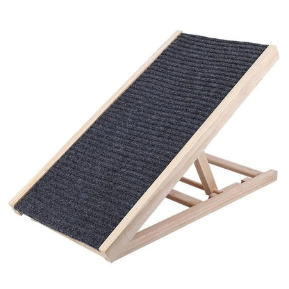 Wooden Dog Safety Ramp, Lightweight Folding Portable Anti-skid Adjustable 2 Heights