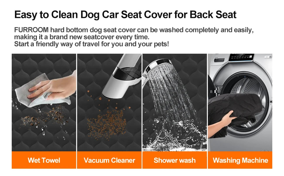 Waterproof Pet Travel, Foldable Rear Seat Protector