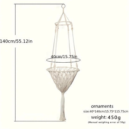 Extra Large Hand-woven Cotton Rope Cat Hammock 40cm/15.75in Super Load-bearing Durable Fits 2 Cats