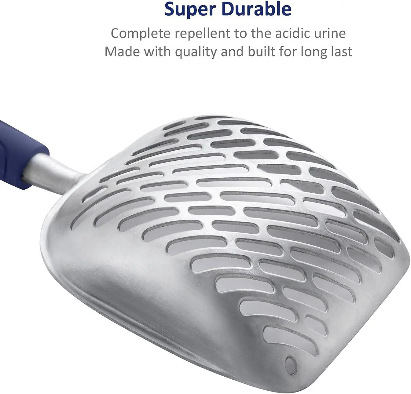 Aluminum Alloy Cat Litter Scoop with Deep Shovel Design, Long Handle for Easy Cleaning
