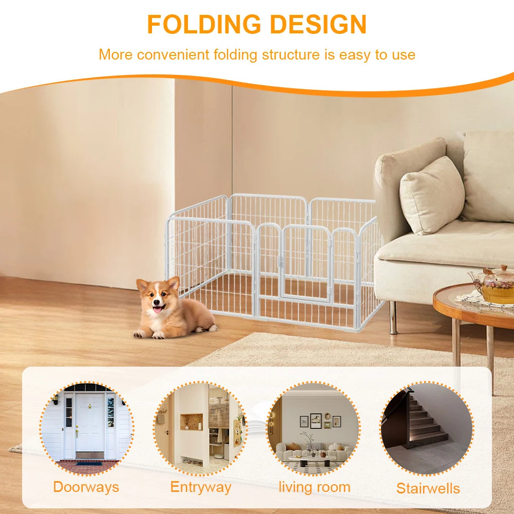 6 Panel Heavy Duty Portable Pet Playpen Indoor / Outdoor
