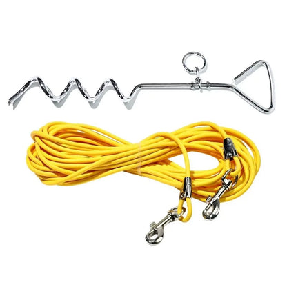 30FT Heavy Duty Dog Tie Out Cable with Ground Stake Outdoor for Large Dogs