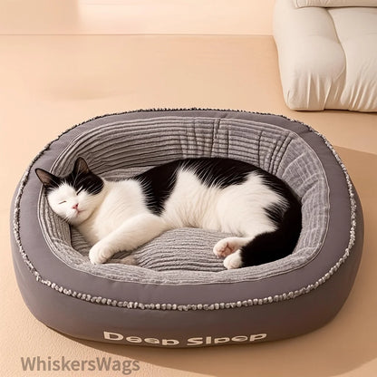 Pet Bed Round Dog Kennel Soft Washable Cushion Bed