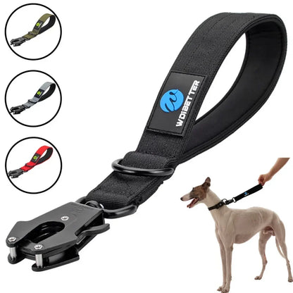 Short Dog leash, nylon traffic lead, large dog, military leash, metal buckle