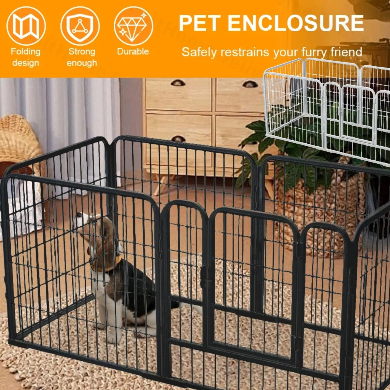 6 Panel Heavy Duty Portable Pet Playpen Indoor / Outdoor