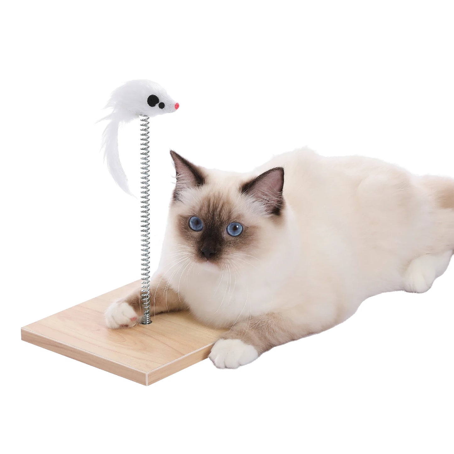 Wood Cat Condo Nightstand with Removable Soft Mats with Scratching Pad