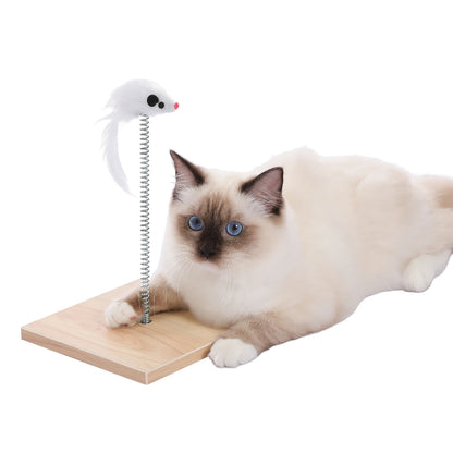 Wood Cat Condo Nightstand with Removable Soft Mats with Scratching Pad