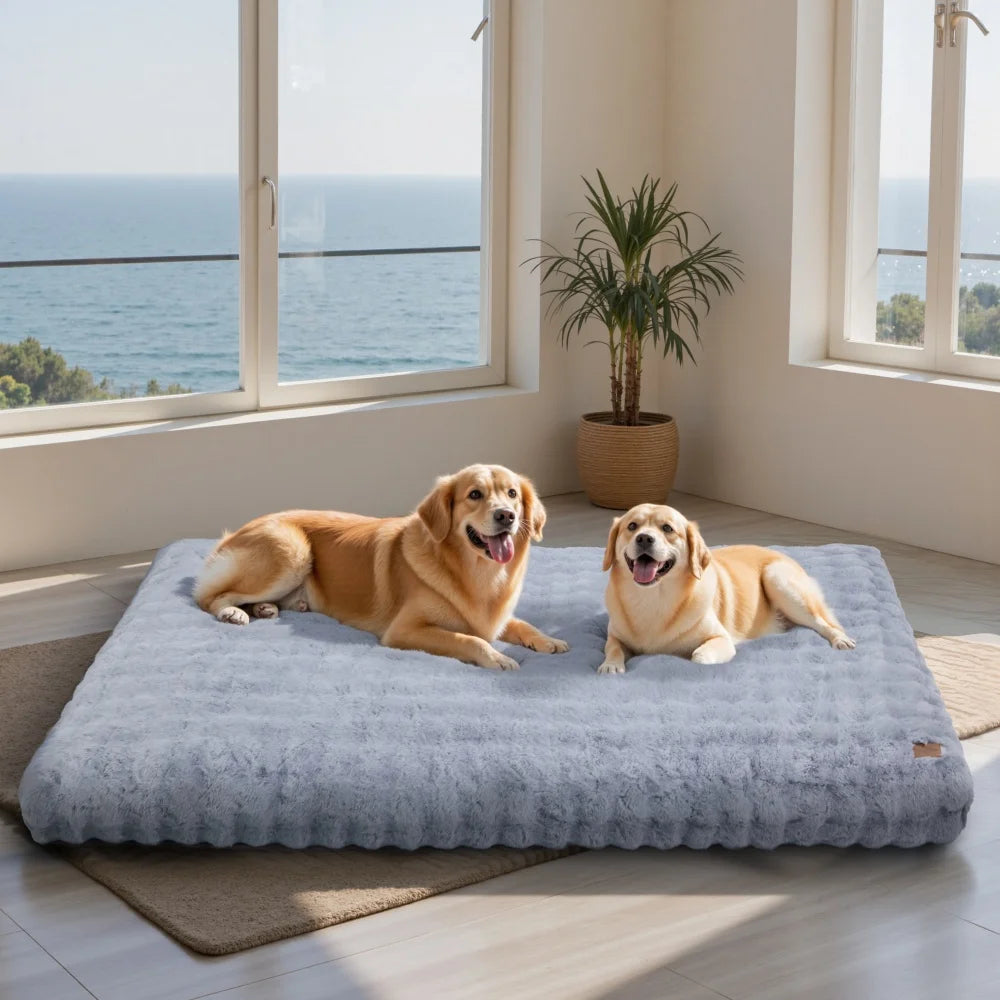 Ultra Plush Dog Bed Soft Pet Cushion with Washable Mat