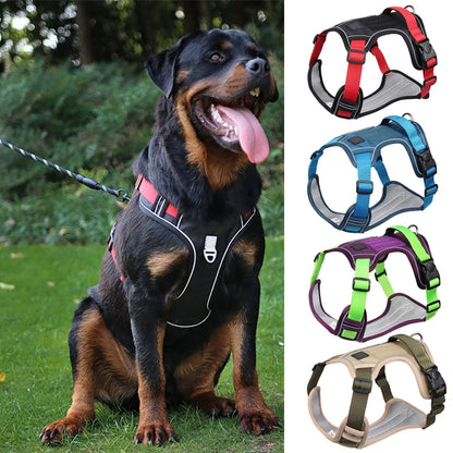 Dog Harness Reflective Medium and Large Dogs Tactical Vest Big 1680D Waterproof Oxford Cloth