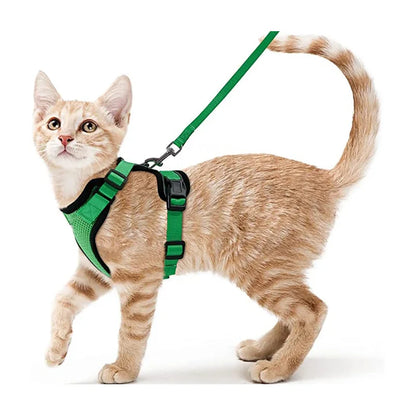 Escape Proof Cat Harness and Leash Set, Soft Adjustable Vest for Walking