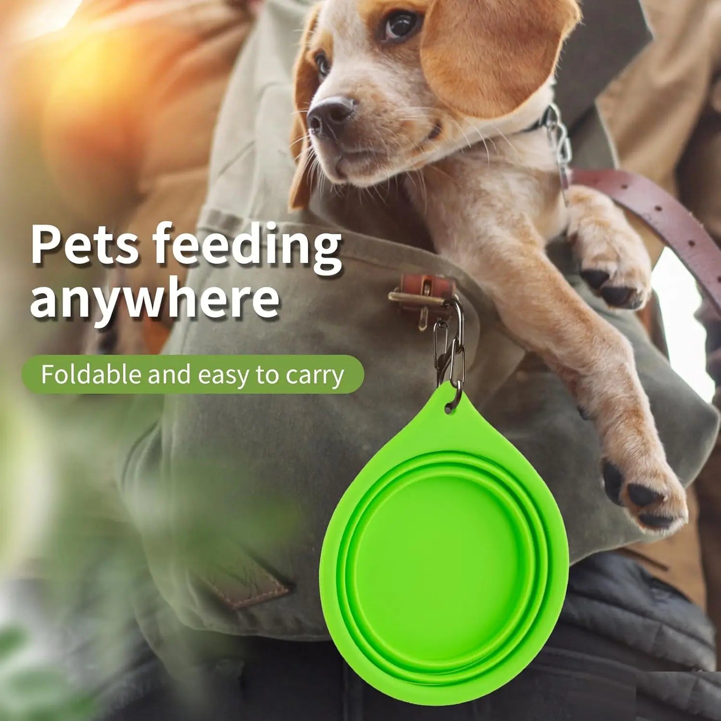 Collapsible Travel Dog Bowls 2-Pack, Portable Foldable Pet Water Dish for Cats Dogs