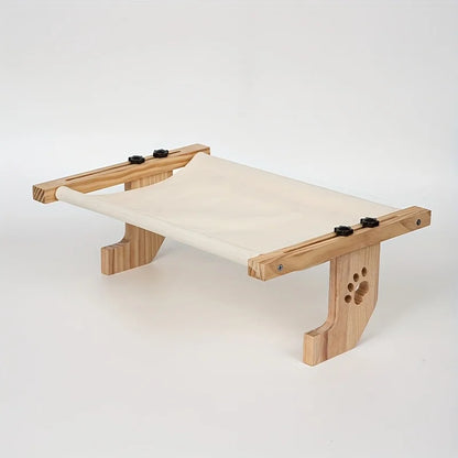 Cat Window Hammock, for Indoor Cats, wooden and metal frame, easy to adjust