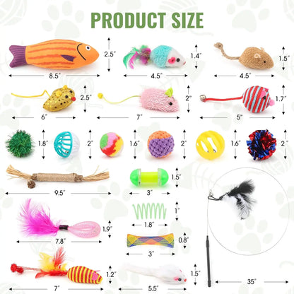 Cat Toys Variety Pack, 20 Pieces