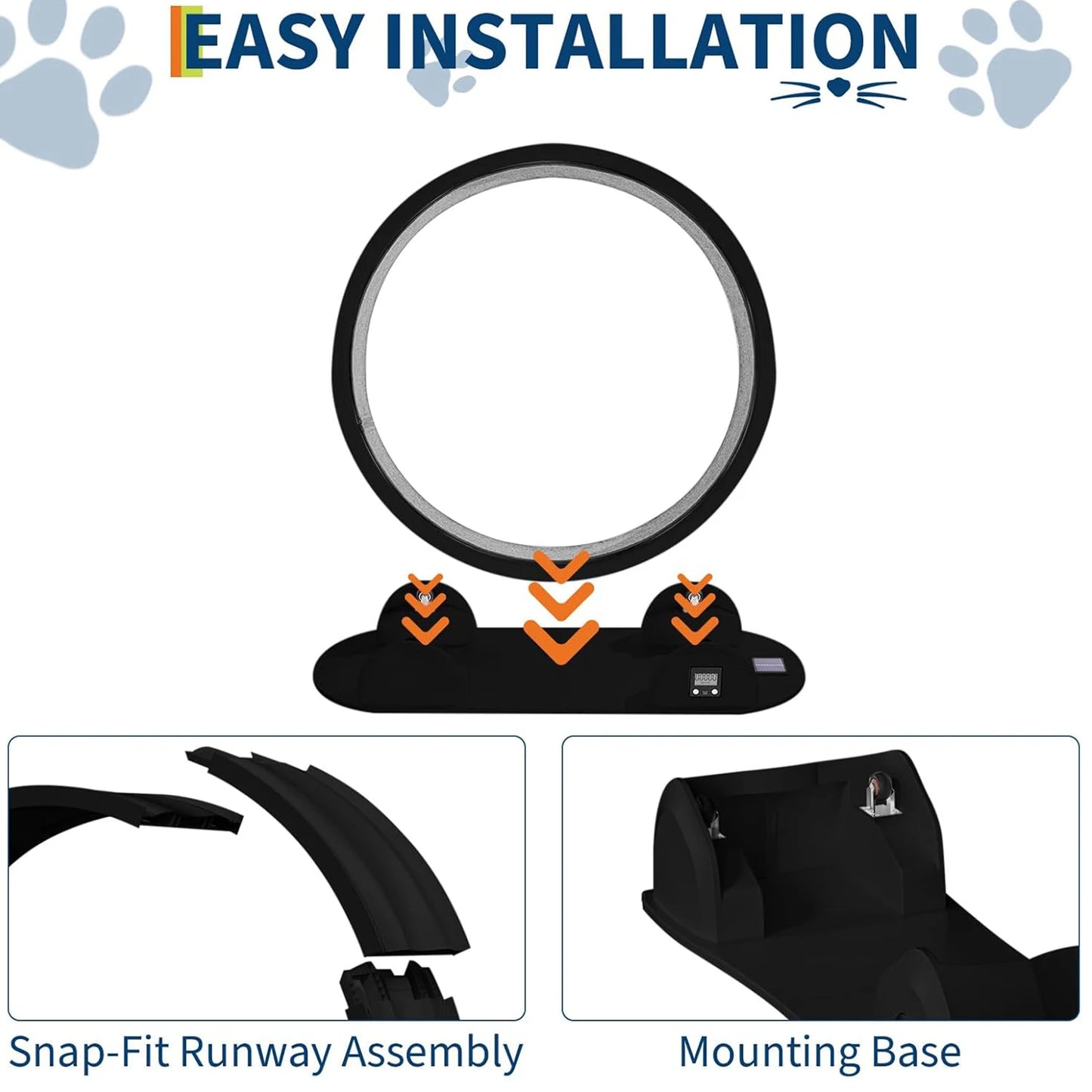 Cat Exercise Wheel for Indoor Cats, ABS, Quiet with Pedometer