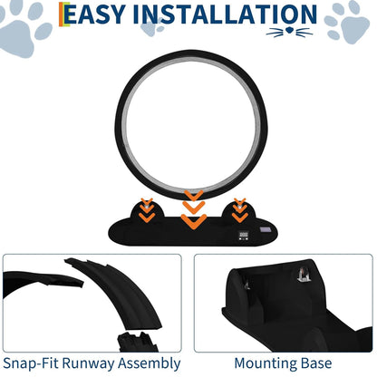 Cat Exercise Wheel for Indoor Cats, ABS, Quiet with Pedometer