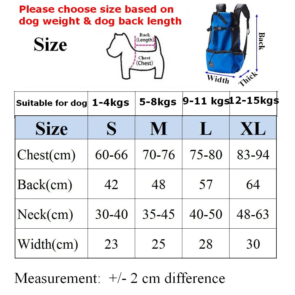Outdoor Ventilated Pet Dog Carrier Backpack, Breathable Travel Bag for Hiking, Biking & Motorcycle