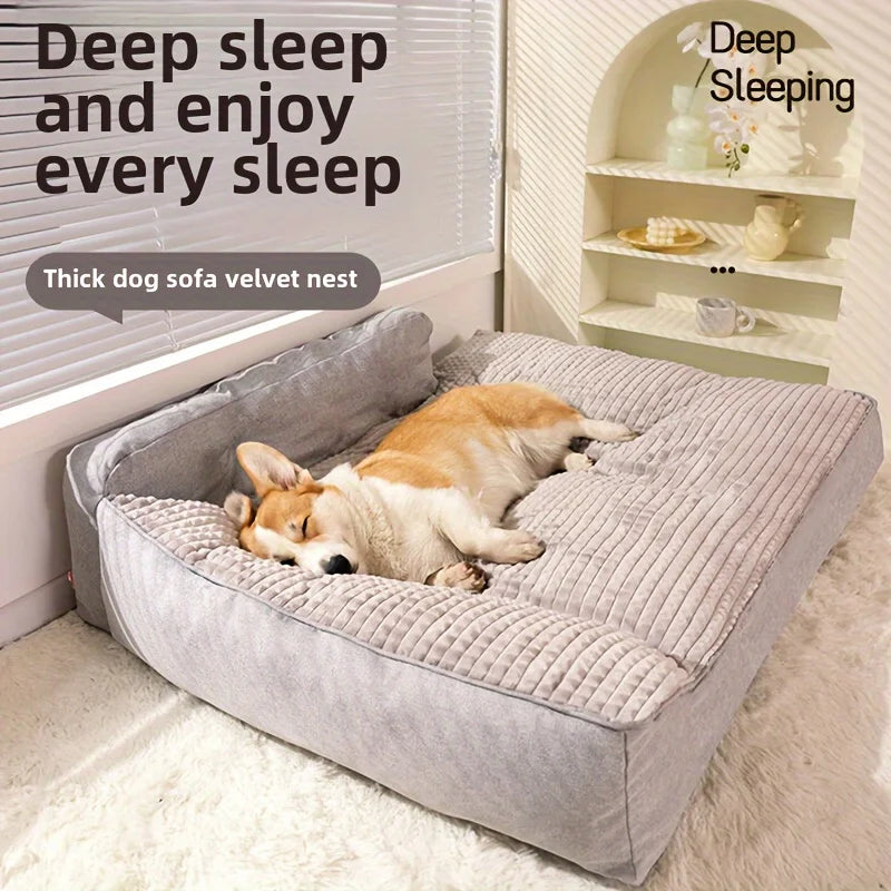 Plush Dog Bed, Non-Slip Winter Warm