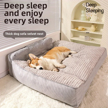 Plush Dog Bed, Non-Slip Winter Warm