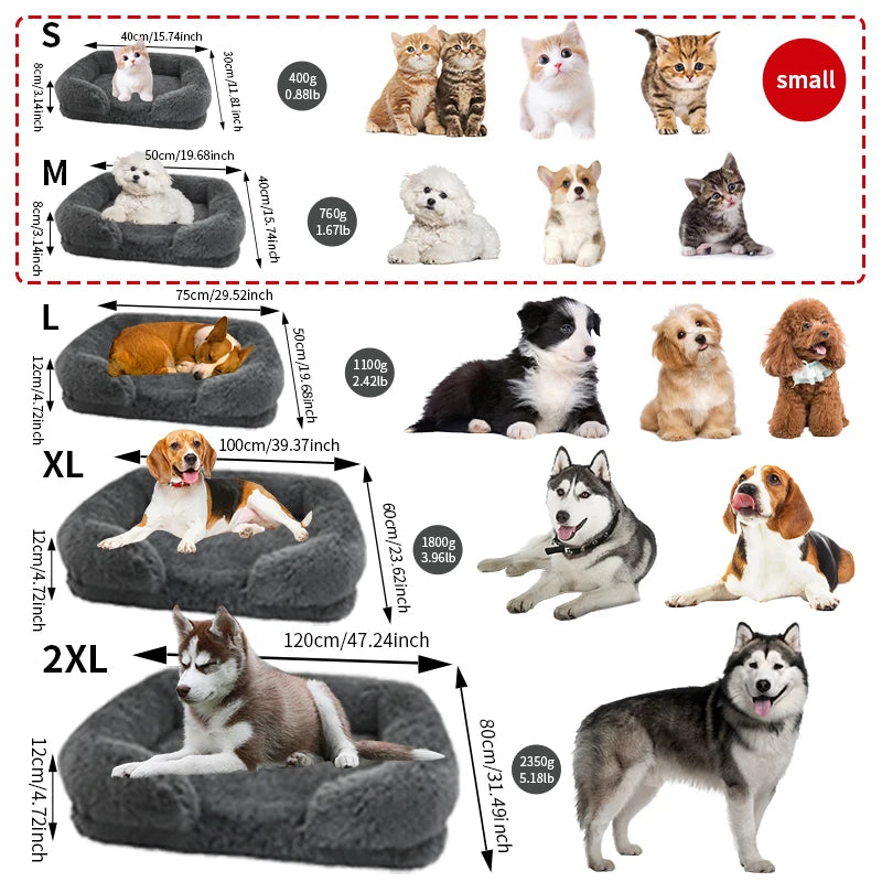 Thick Orthopedic Dog bed for large dogs, easy to remove and wash plush cover
