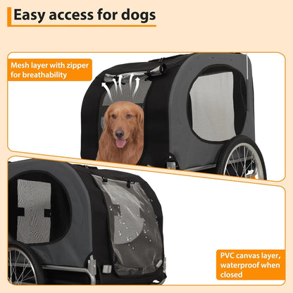 Steel Dog Bike Trailer with Universal Bicycle Coupler Folding Carrier Max 40kg Water Resistant