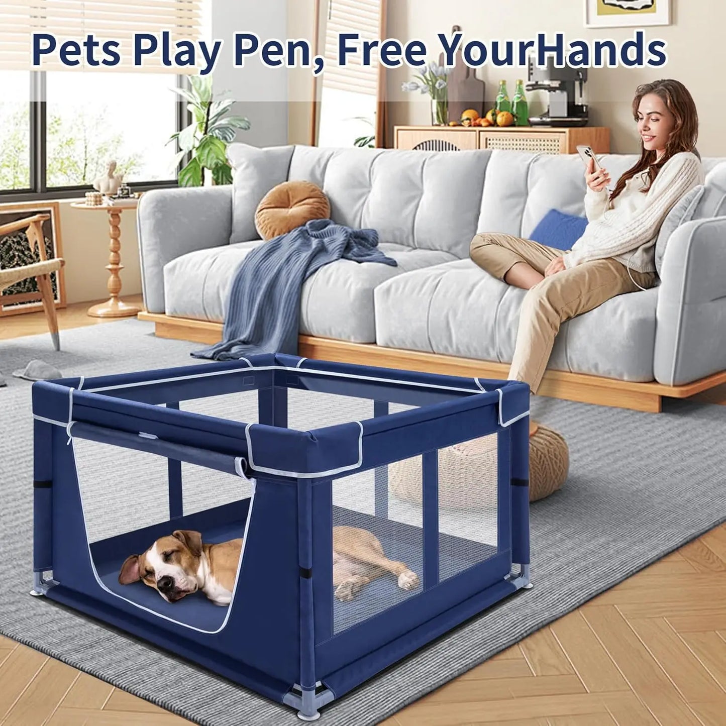 Indoor Dog Playpen with Gate