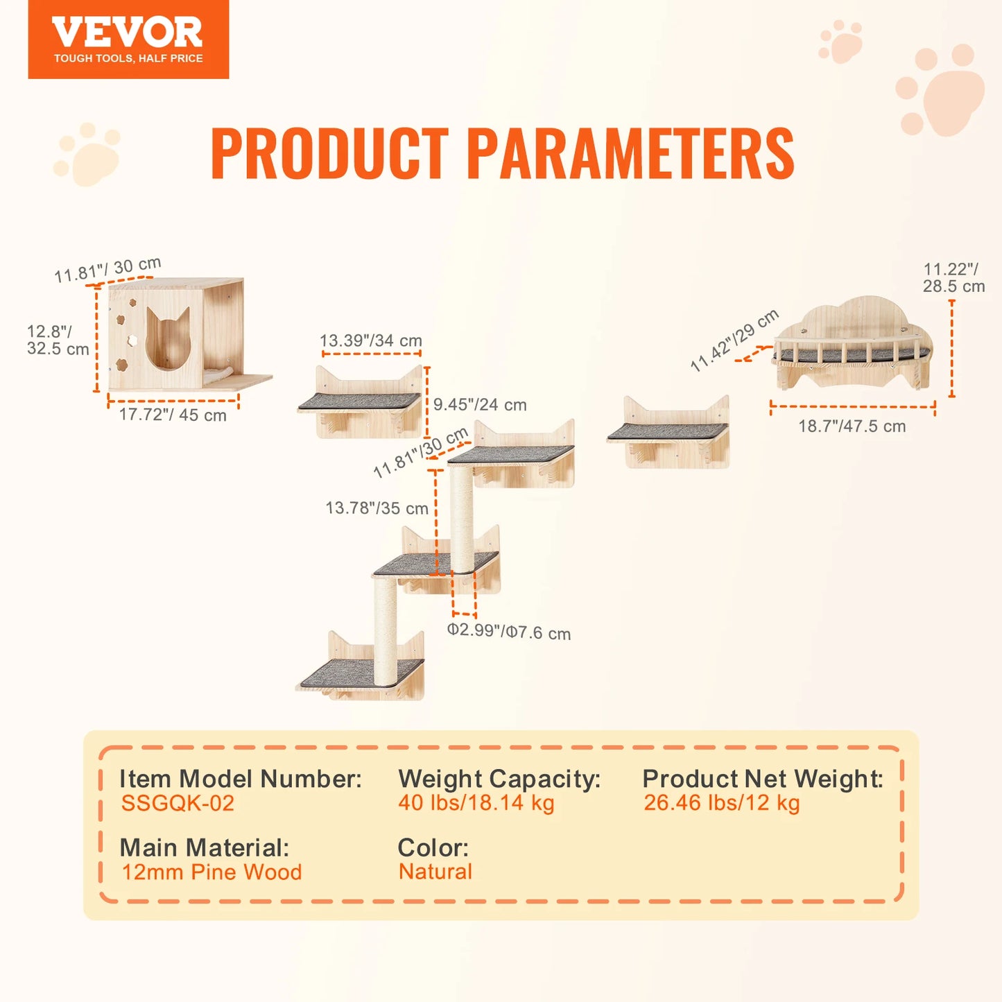 Wall Mounted Cat Shelves and Perches with Jumping Boards