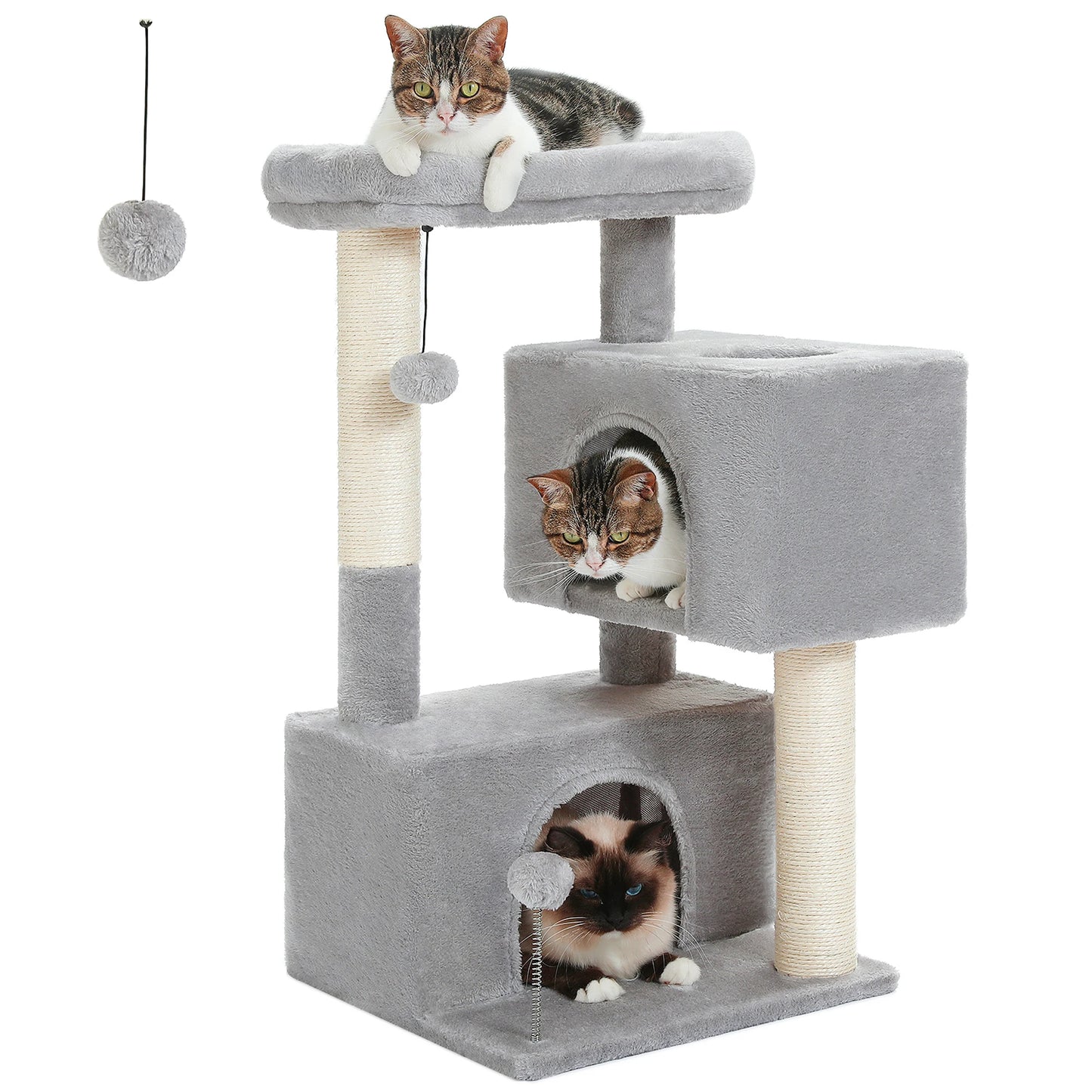 Large Cat Tree for Indoor Cats Multi-Level Cat Tower with Spacious Condos Sisal Scratching Pad