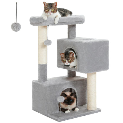 Large Cat Tree for Indoor Cats Multi-Level Cat Tower with Spacious Condos Sisal Scratching Pad