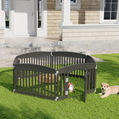 Plastic Dog Playpen 6 Panel 24IN Expandable Durable Pet Fence for Medium Dogs Indoor Outdoor Folding Portable Puppy Playpen