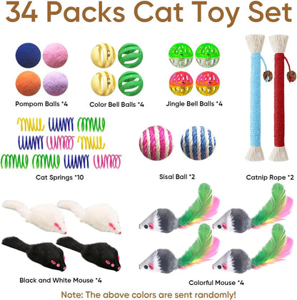 34 Packs Interactive Cat Toys