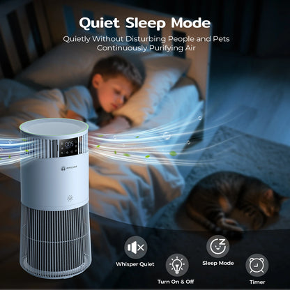 P2 Air Purifier for Pet Allergy Sufferers 843 m³/h Pet Hair Removal 450 CADR 99% Odor Neutralization H13 Filter