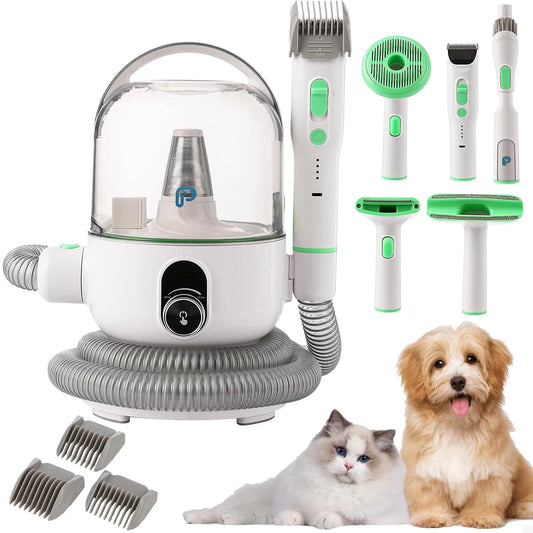 Pet Grooming Kit with 2L Vacuum Suction 99% Pet Hair, Professional Quiet Dog Grooming Vacuum Kit with 5 Grooming Tools