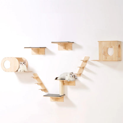 Wall Mounted Cat Shelves and Perches with Jumping Boards