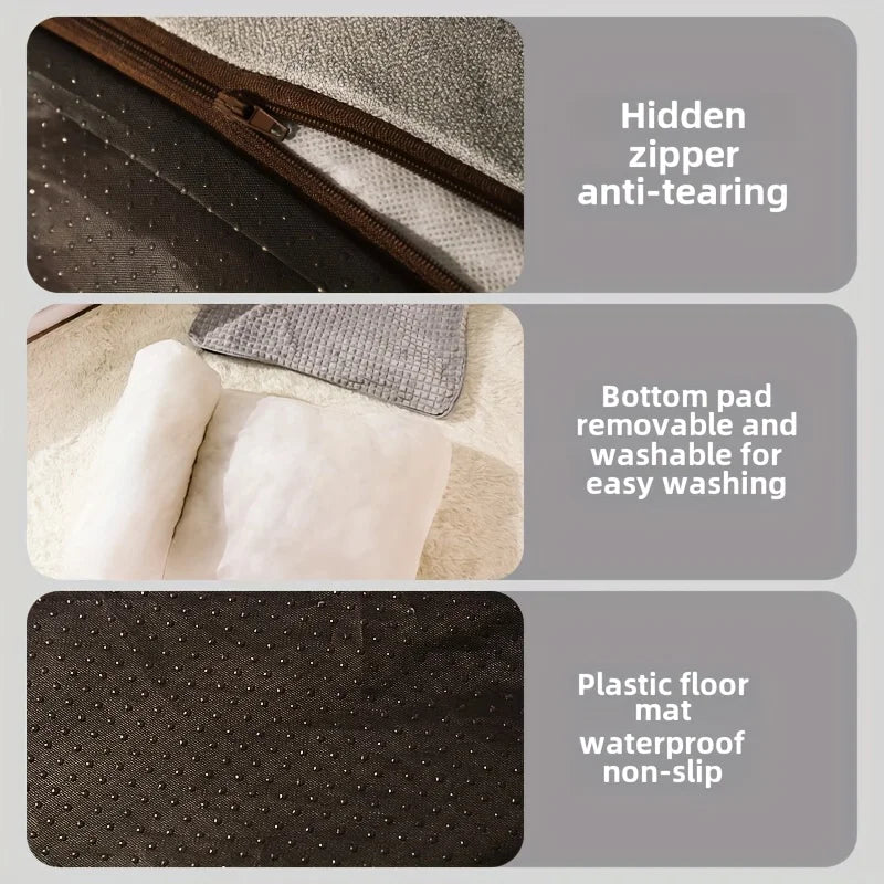 Plush Dog Bed, Non-Slip Winter Warm