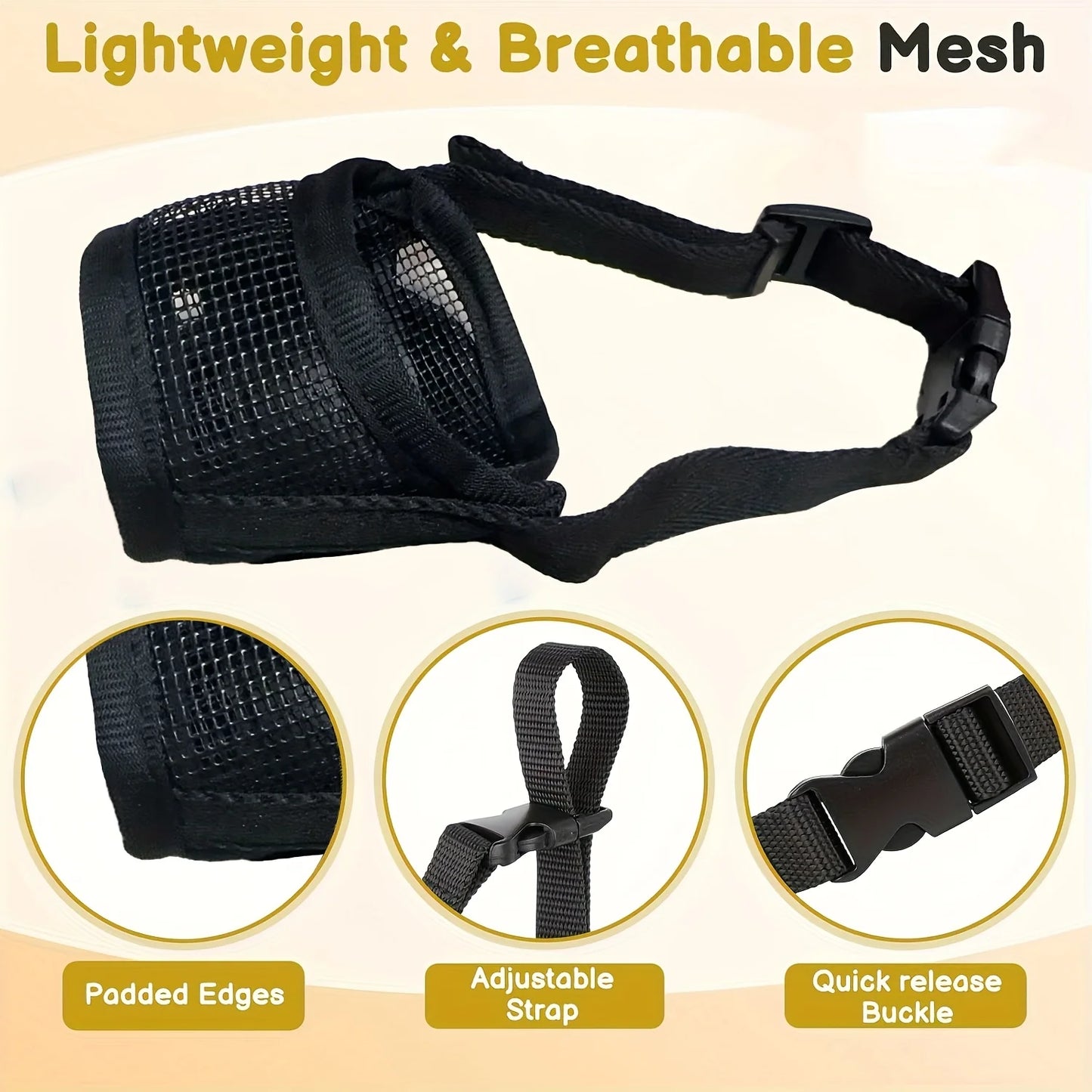 Mesh Muzzle For Short Snout And Small Medium Dogs