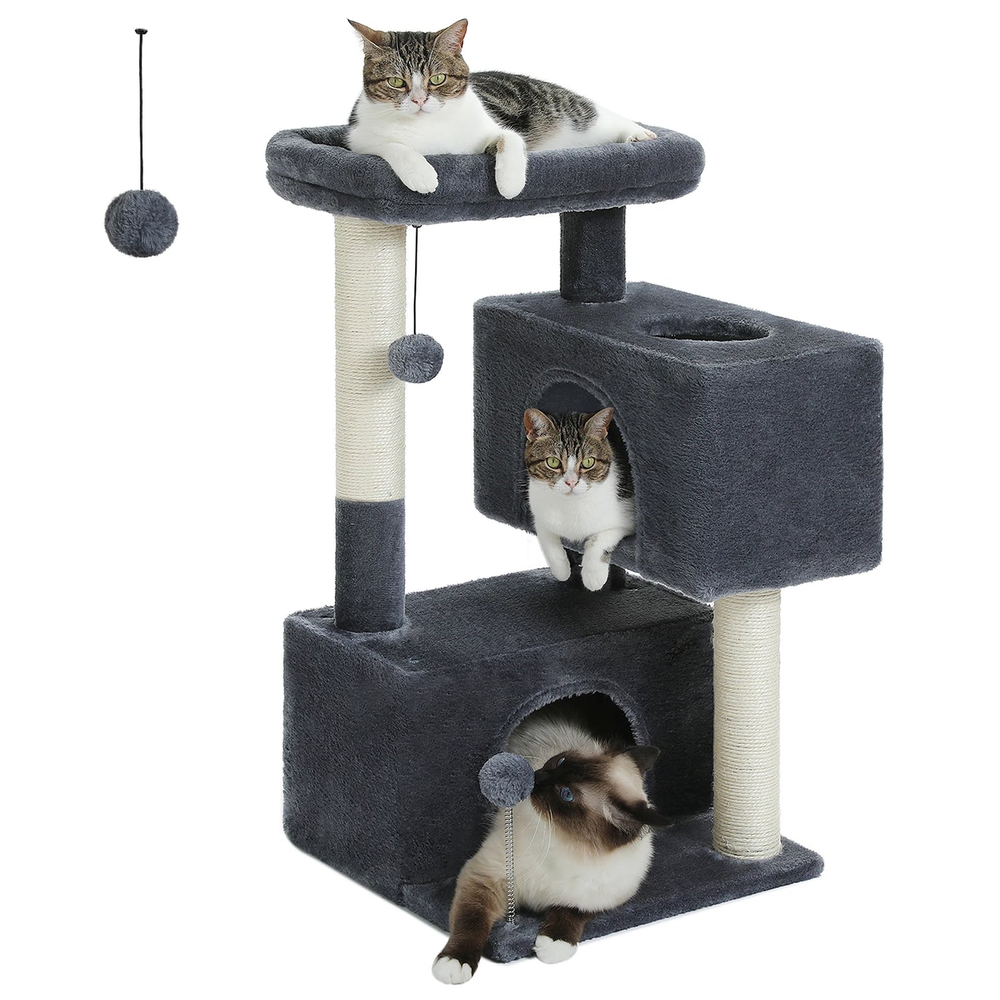 Large Cat Tree for Indoor Cats Multi-Level Cat Tower with Spacious Condos Sisal Scratching Pad