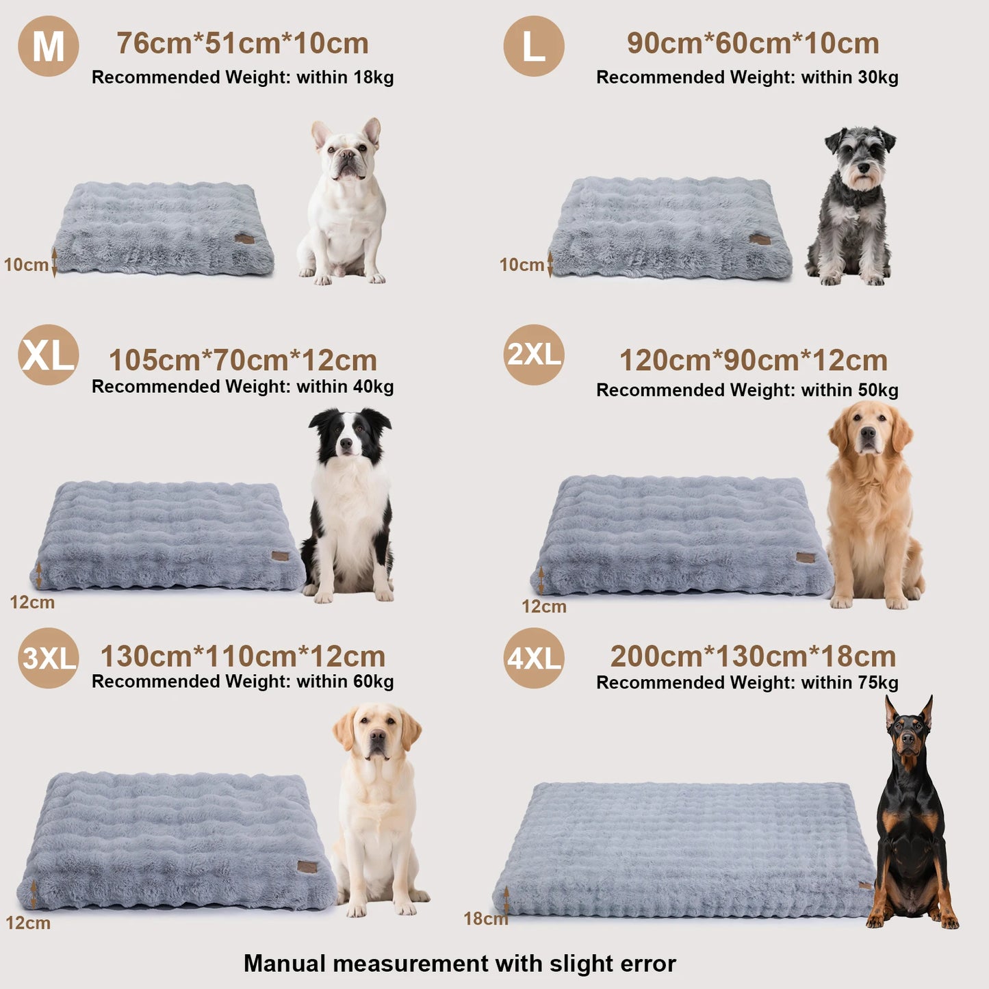 Ultra Plush Dog Bed Soft Pet Cushion with Washable Mat