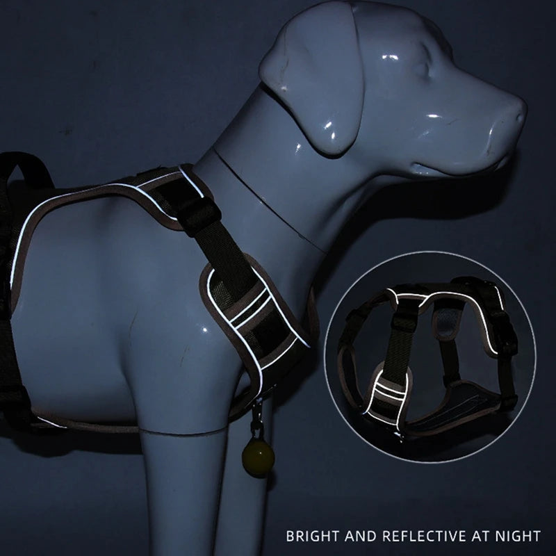 Dog Harness Reflective Medium and Large Dogs Tactical Vest Big 1680D Waterproof Oxford Cloth