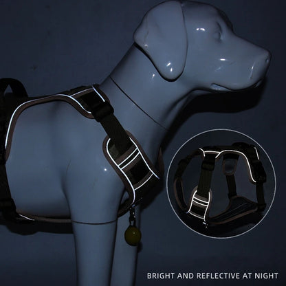 Dog Harness Reflective Medium and Large Dogs Tactical Vest Big 1680D Waterproof Oxford Cloth