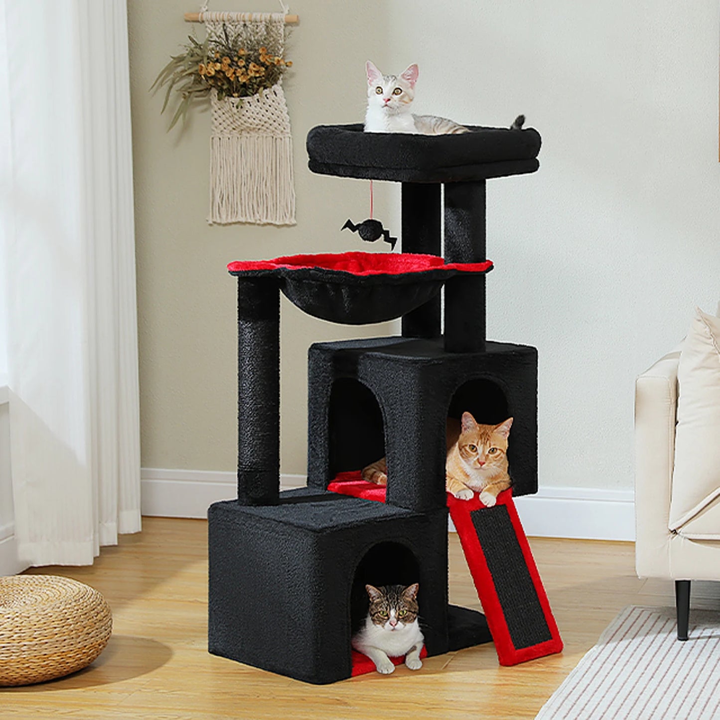 Large Cat Tree for Indoor Cats Multi-Level Cat Tower with Spacious Condos Sisal Scratching Pad