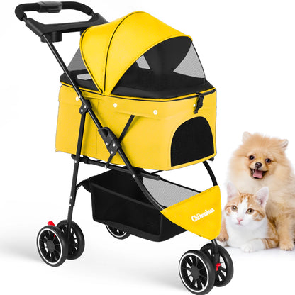 Pet Stroller For Small Puppy Dogs & Cats Travel Portable, Foldable