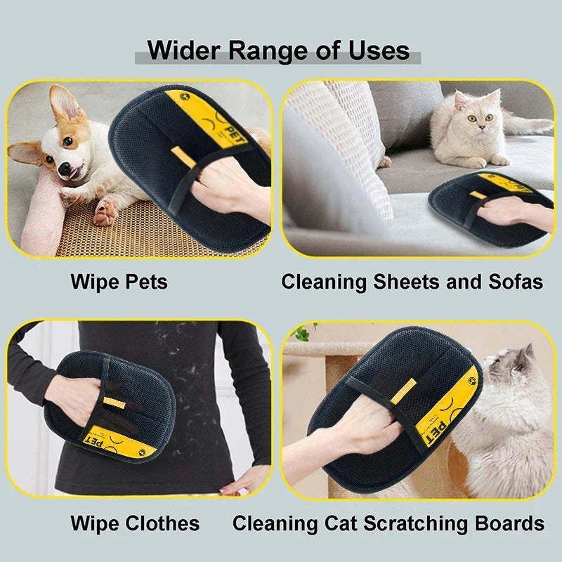 Pet Hair Remover Gloves Electrostatic for Cats and Dogs, Reusable Washable Grooming Glove