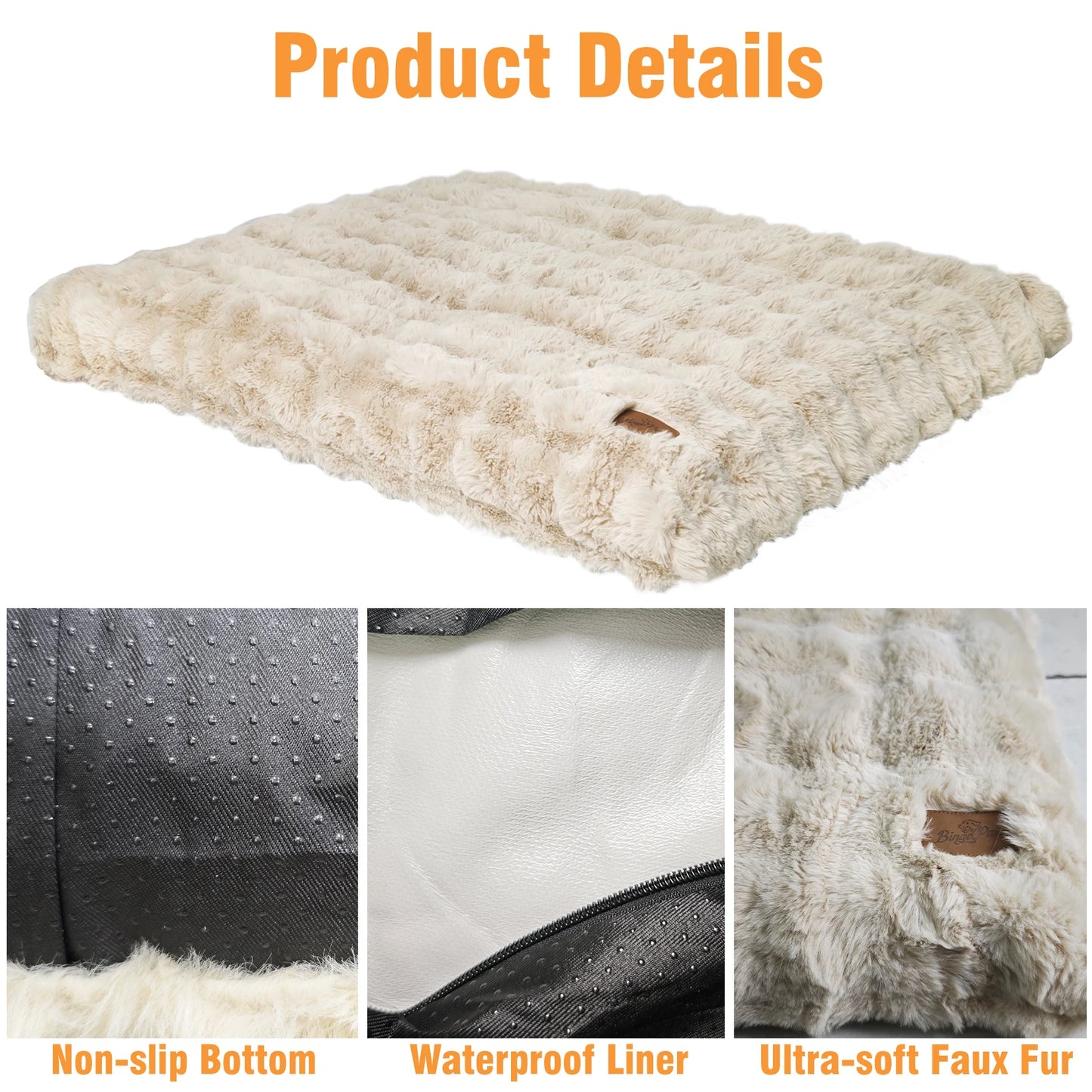 Ultra Plush Dog Bed Soft Pet Cushion with Washable Mat