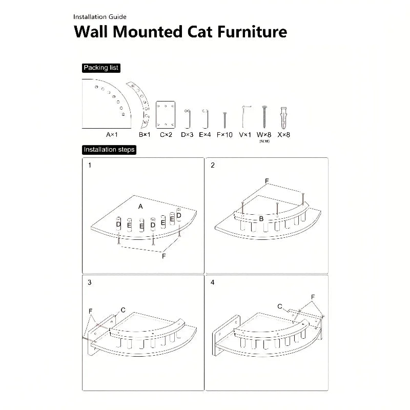 Wall Corner Mounted Cat Shelf