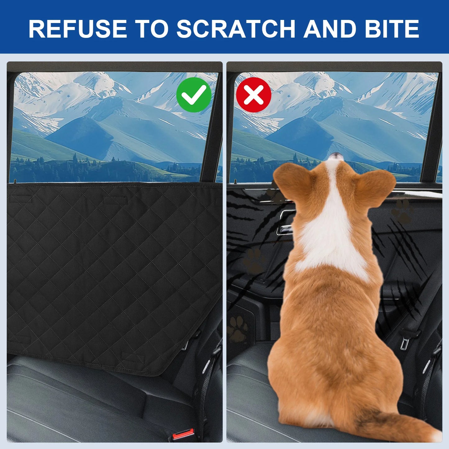 2Pcs Oxford Waterproof Car Door Cover for Dog Anti-Scratch