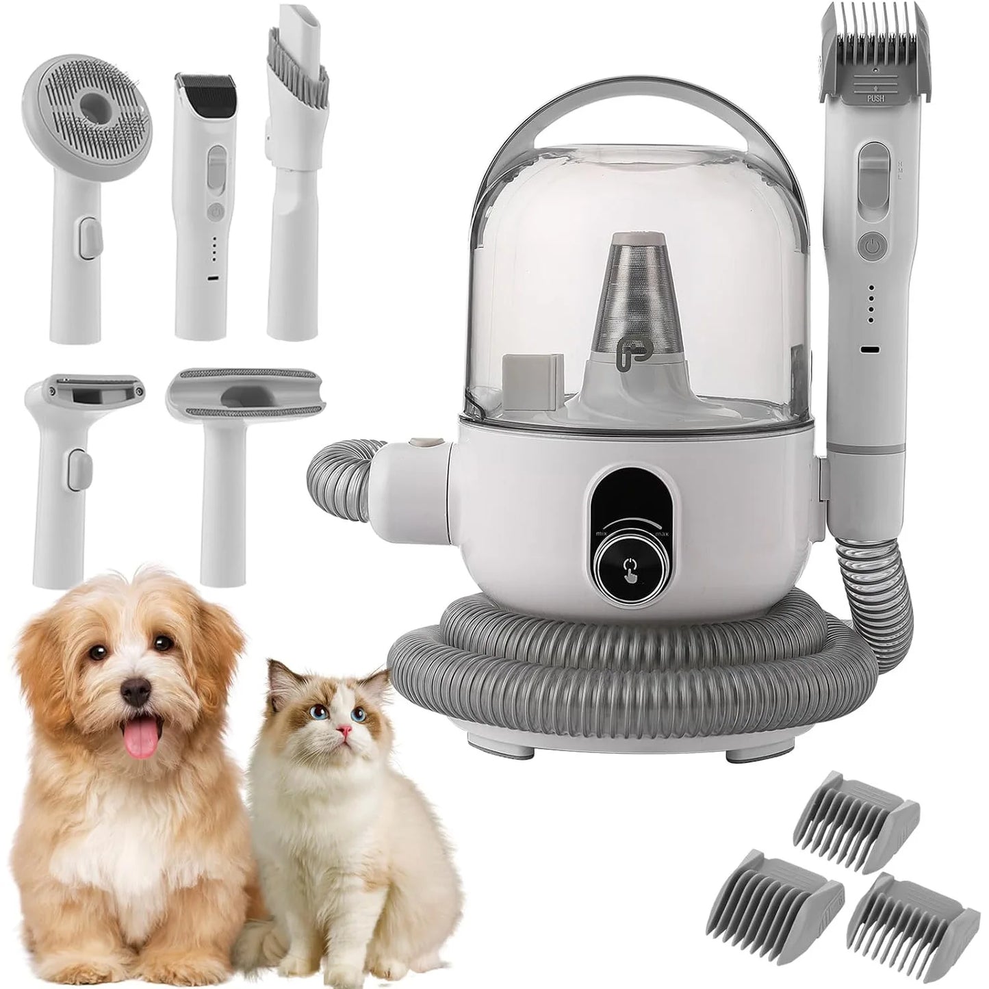 Pet Grooming Kit with 2L Vacuum Suction 99% Pet Hair, Professional Quiet Dog Grooming Vacuum Kit with 5 Grooming Tools