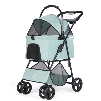3 in 1 Pet Stroller with Removable Carrier, Folding Stroller for Small/Medium Dogs and Cats, Waterproof